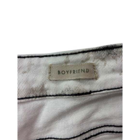 LOGO Lori Goldstein Cream & Gray Denim Tie-Dye Boyfriend Jeans Women's 24WP - Picture 8 of 16